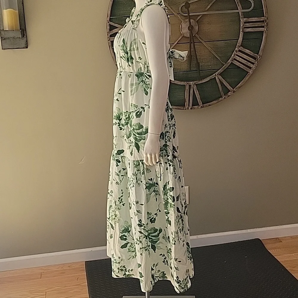 Abercrombie & Fitch Bow Back Poplin Maxi Dress With Pockets